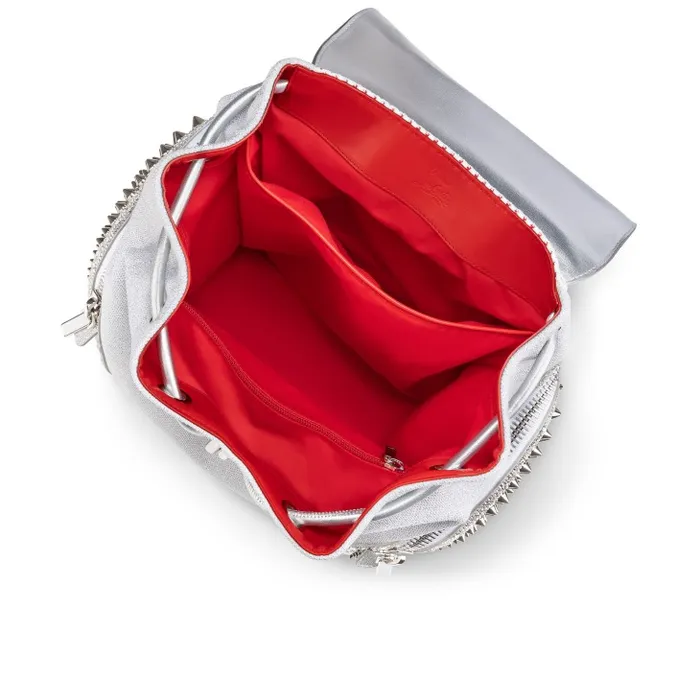 Men Explorafunk Backpack 8211 Calf Leather Glitter And Suede 8211 White Christian Louboutin Crossbody Bags