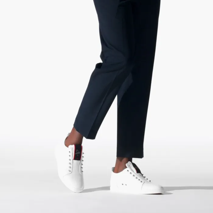 Men FAV Fique A Vontade Sneakers 8211 Calf Leather 8211 White Christian Louboutin Sneakers