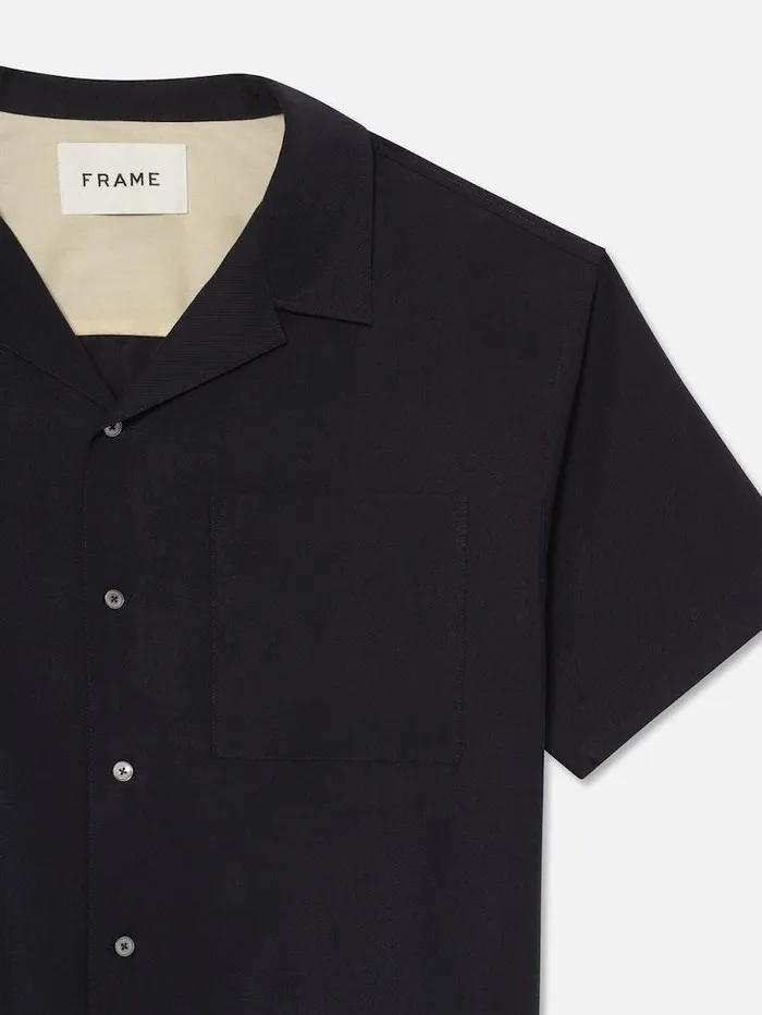 Men FRAME Shirts Short Sleeve Camp Collar Shirt Men FRAME Shirts Short Sleeve Camp Collar Shirt