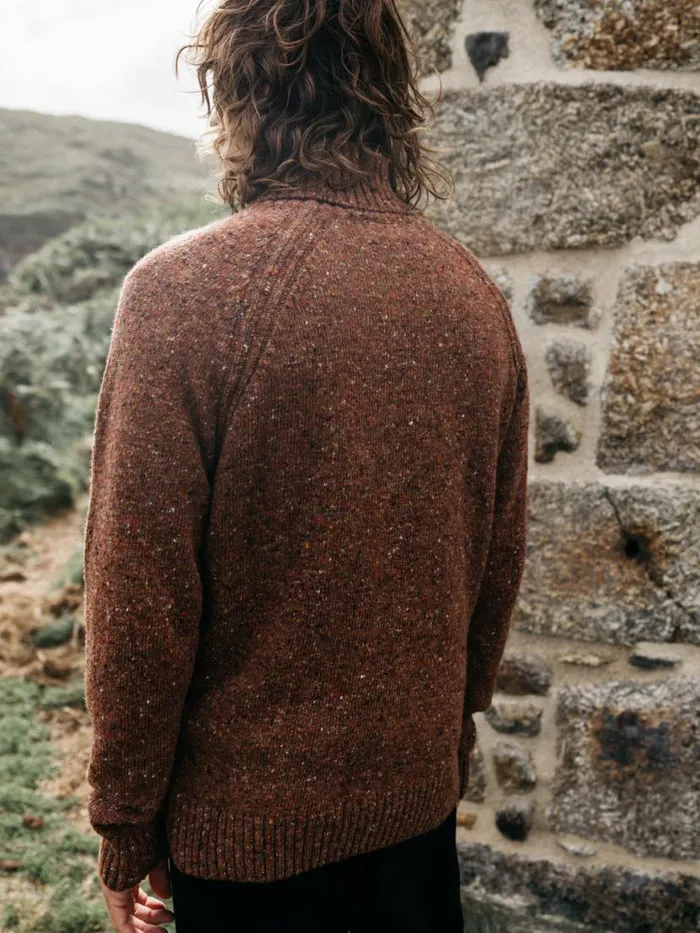 Men Furlong Roll Neck Jumper Spice Finisterre Knitwear