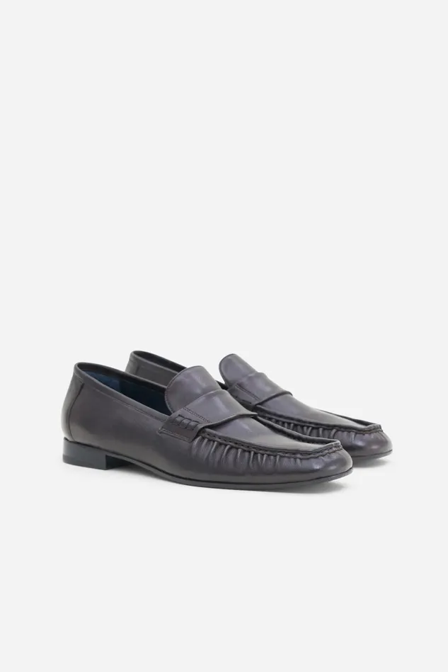 Men Gathered Detail Loafers Coffee Filippa K Shoes