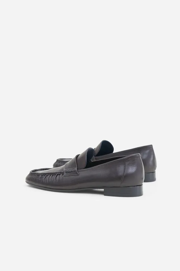 Men Gathered Detail Loafers Coffee Filippa K Shoes