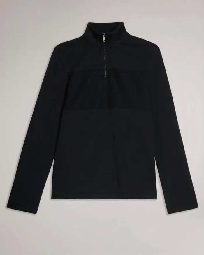 Men GAZINE 8211 Long Sleeve Half Zip Pullover Black Ted Baker Tops