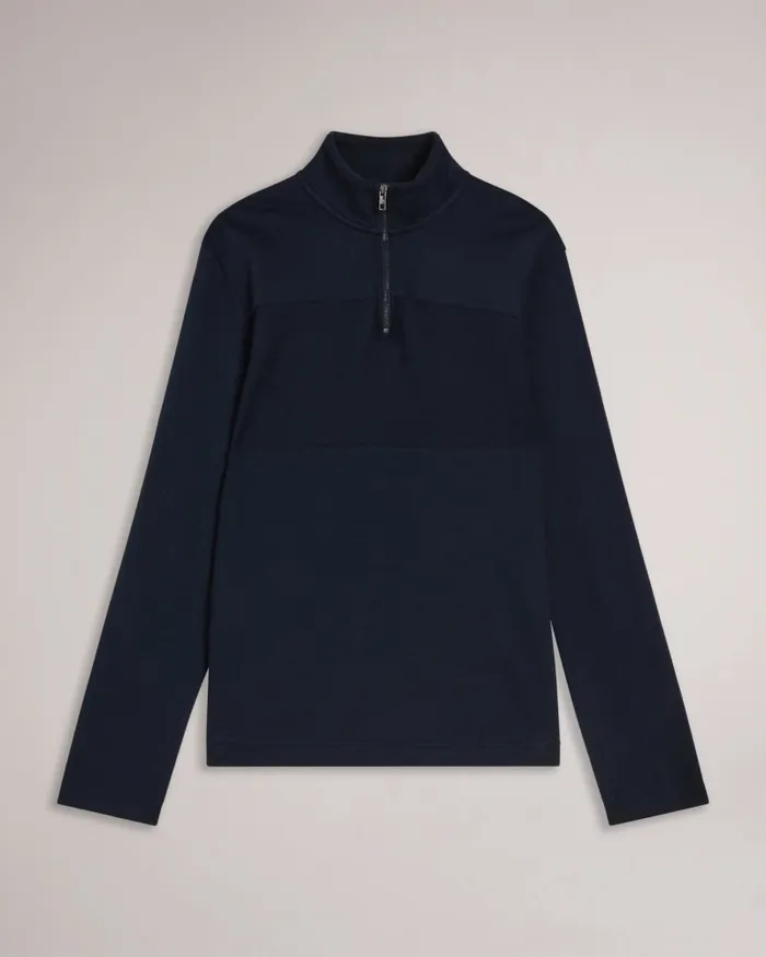 Men GAZINE 8211 Long Sleeve Half Zip Pullover Navy Ted Baker Tops