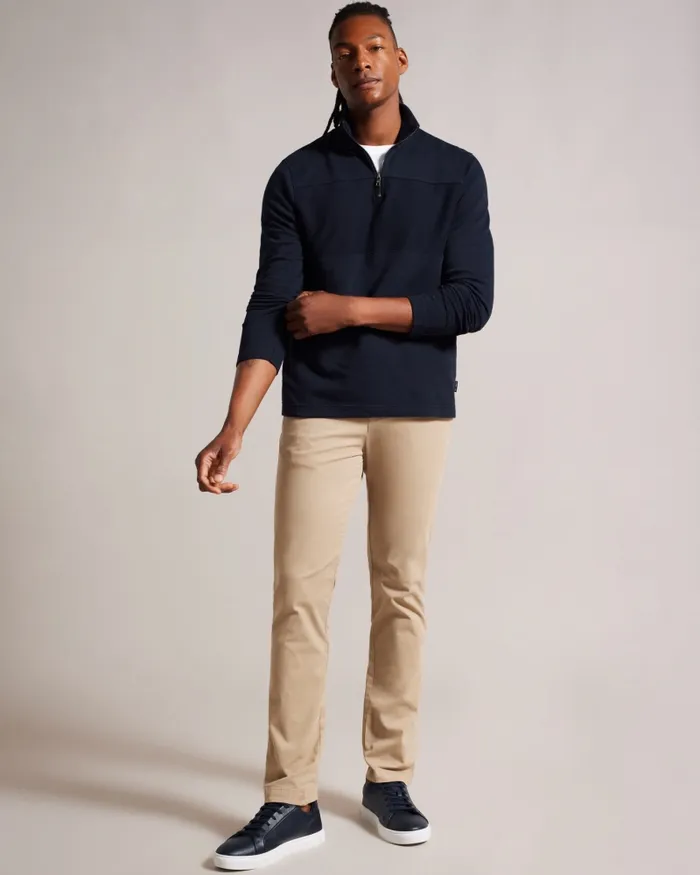 Men GAZINE 8211 Long Sleeve Half Zip Pullover Navy Ted Baker Tops