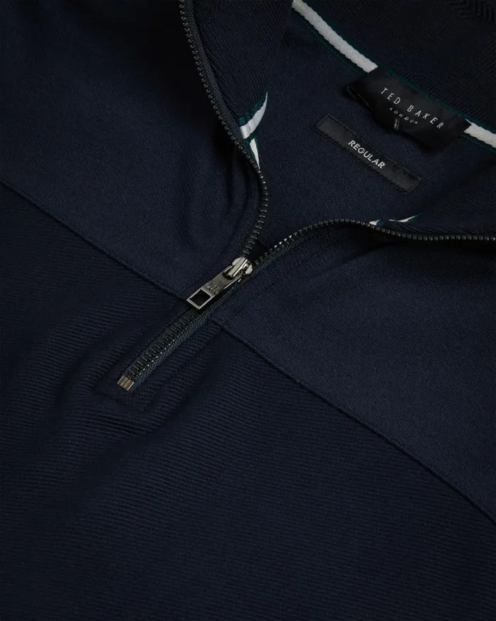 Men GAZINE 8211 Long Sleeve Half Zip Pullover Navy Ted Baker Tops