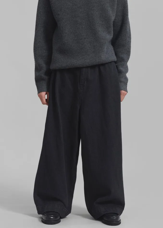 Men Graham Denim Pants 8211 Black Wash The Frankie Shop Bottoms