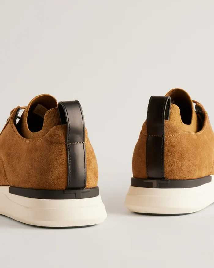Men HALTONN 8211 Suede Wing Tip Hybrid Trainers Brown Ted Baker Trainers