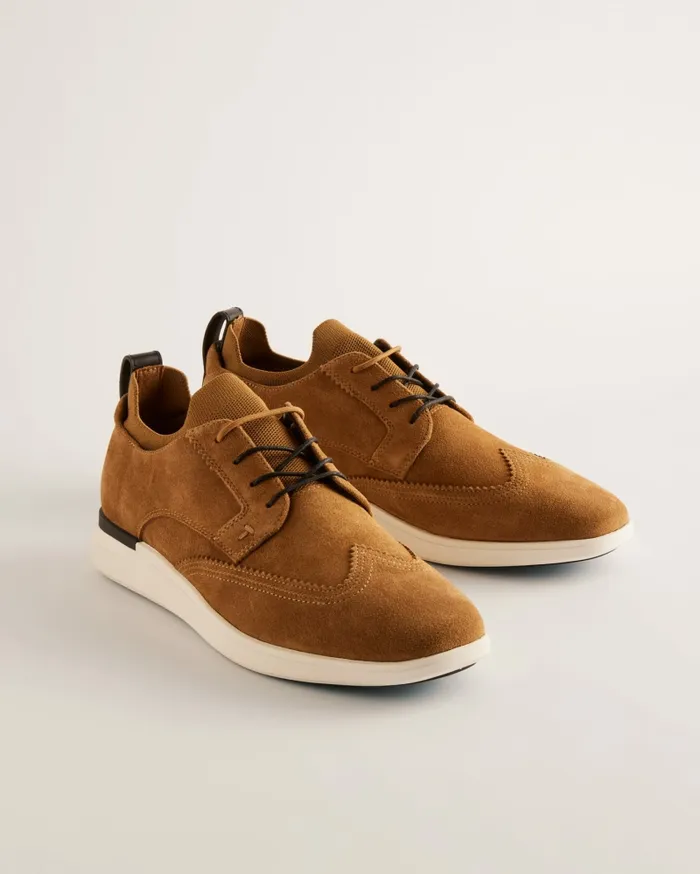 Men HALTONN 8211 Suede Wing Tip Hybrid Trainers Brown Ted Baker Trainers Men HALTONN 8211 Suede Wing Tip Hybrid Trainers Brown Ted Baker Trainers