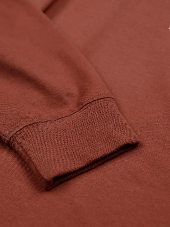 Men Harlyn Logo Long Sleeve TShirt Dark Rosewood Finisterre TShirts