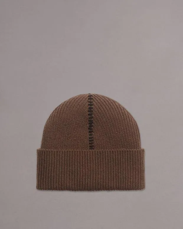 Men Hats and Gloves Rag and Bone Clarkson Beanie Slate Brown