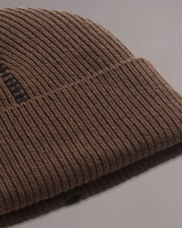 Men Hats and Gloves Rag and Bone Clarkson Beanie Slate Brown