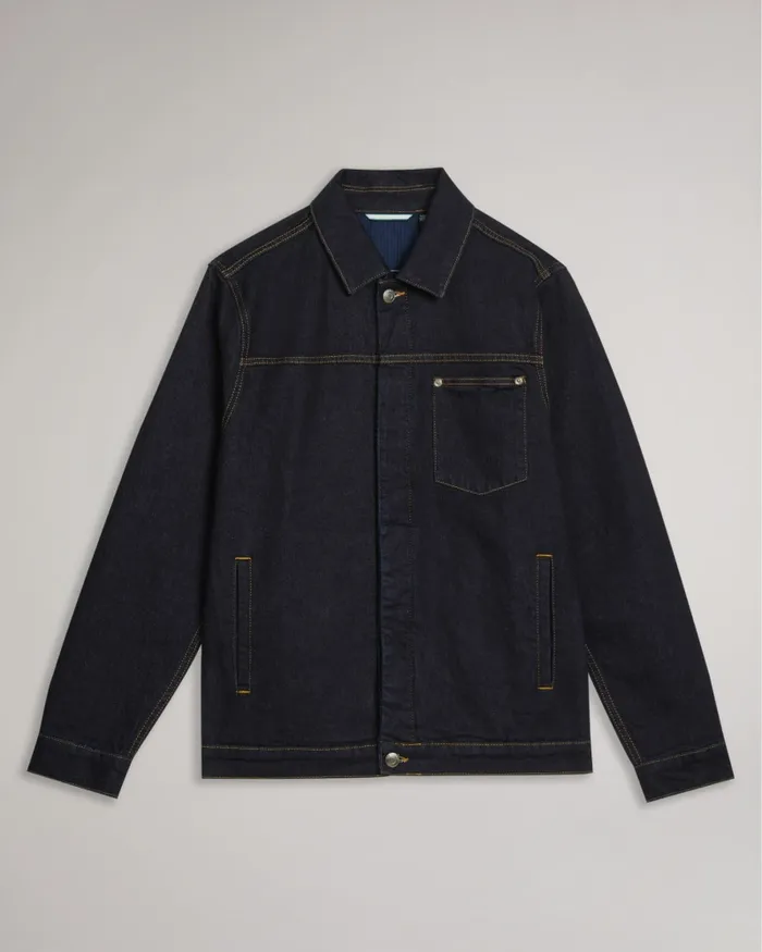 Men HELMMUT 8211 Denim Trucker Jacket Dark Blue Ted Baker Coats and Jackets