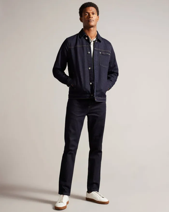 Men HELMMUT 8211 Denim Trucker Jacket Dark Blue Ted Baker Coats and Jackets