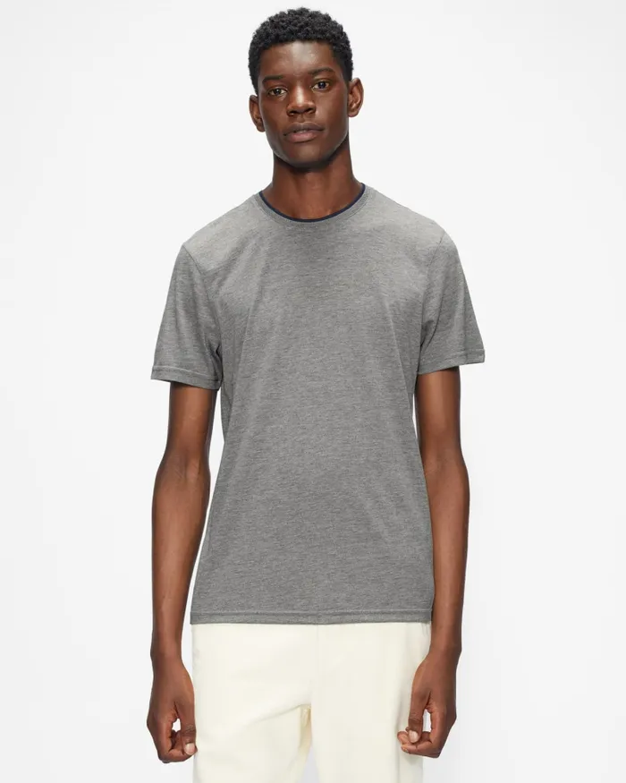 Men HELPA 8211 Short Sleeve T Shirt Greymarl Ted Baker Tops Men HELPA 8211 Short Sleeve T Shirt Greymarl Ted Baker Tops