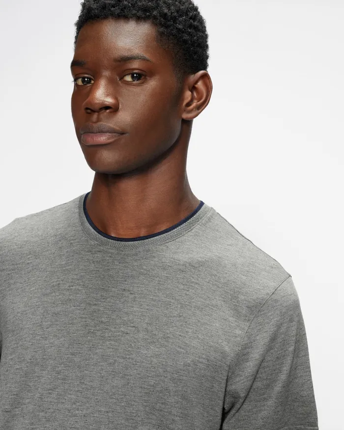Men HELPA 8211 Short Sleeve T Shirt Greymarl Ted Baker Tops Men HELPA 8211 Short Sleeve T Shirt Greymarl Ted Baker Tops