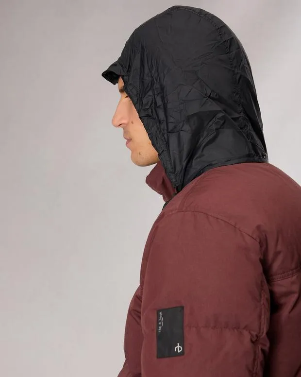 Men Jackets and Coats Rag and Bone Bubble Down Jacket Mahogany