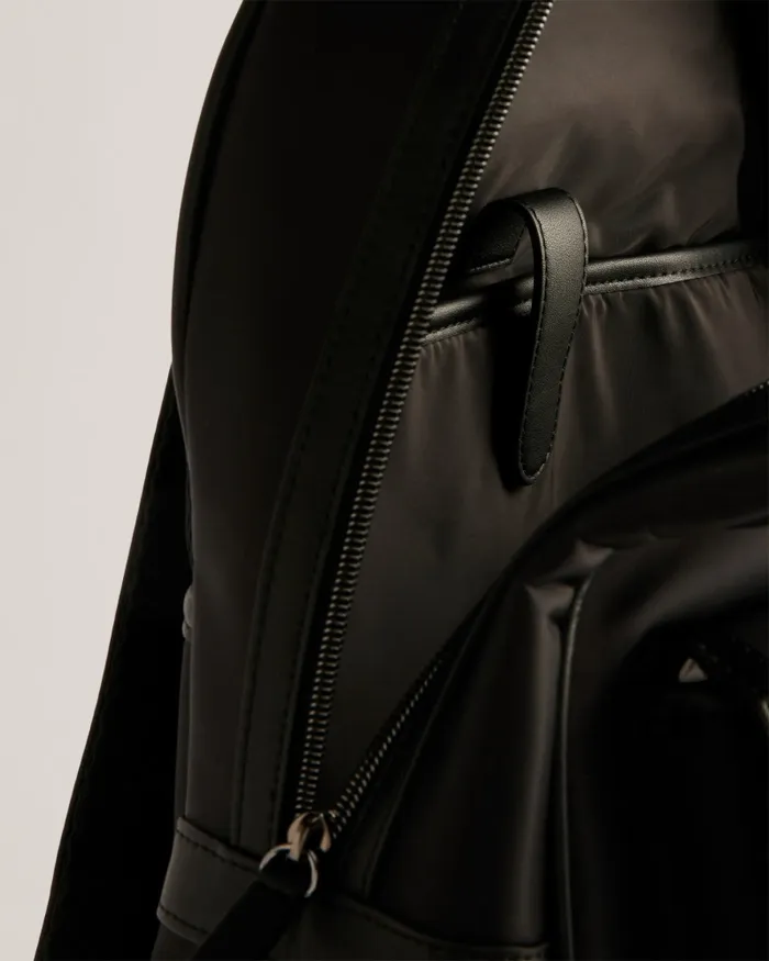 Men JACKKS 8211 Nylon Laptop Backpack With PU Detail Black Ted Baker Backpacks