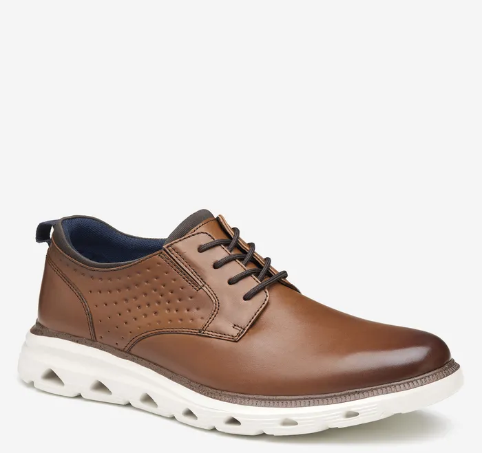 Men Jenkins Plain Toe Brown Leather Shoes Johnston and Murphy