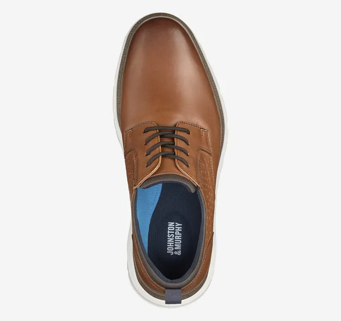 Men Jenkins Plain Toe Brown Leather Shoes Johnston and Murphy