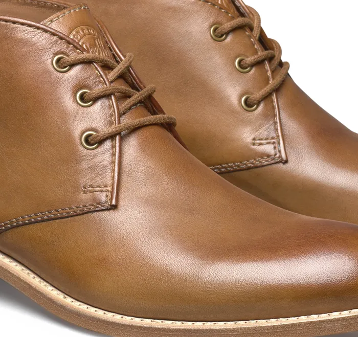 Men Johnston and Murphy Dudley Chukka Tan DipDyed Calfskin Boots
