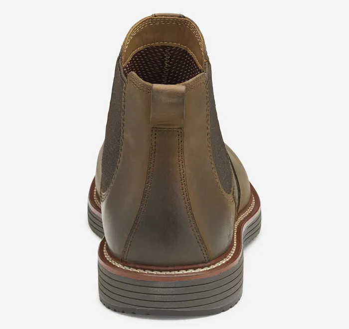 Men Johnston and Murphy Upton Chelsea Boot Brown Oiled Full Grain Boots