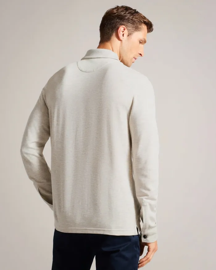 Men KARPOL 8211 Long Sleeve Modal Polo Shirt Natural Ted Baker Jumpers and Knitwear Men KARPOL 8211 Long Sleeve Modal Polo Shirt Natural Ted Baker Jumpers and Knitwear