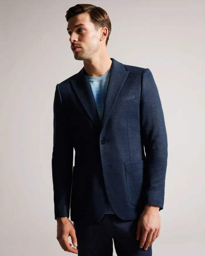 Men KEANUJ 8211 Slim Fit Jersey Blazer Navy Ted Baker Suits