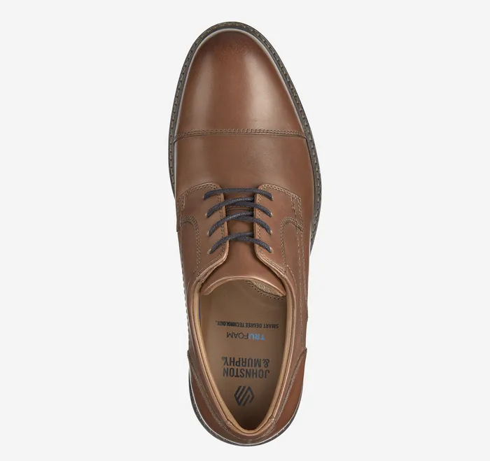Men LaceUps Johnston and Murphy Mason Cap Toe Tan Full Grain