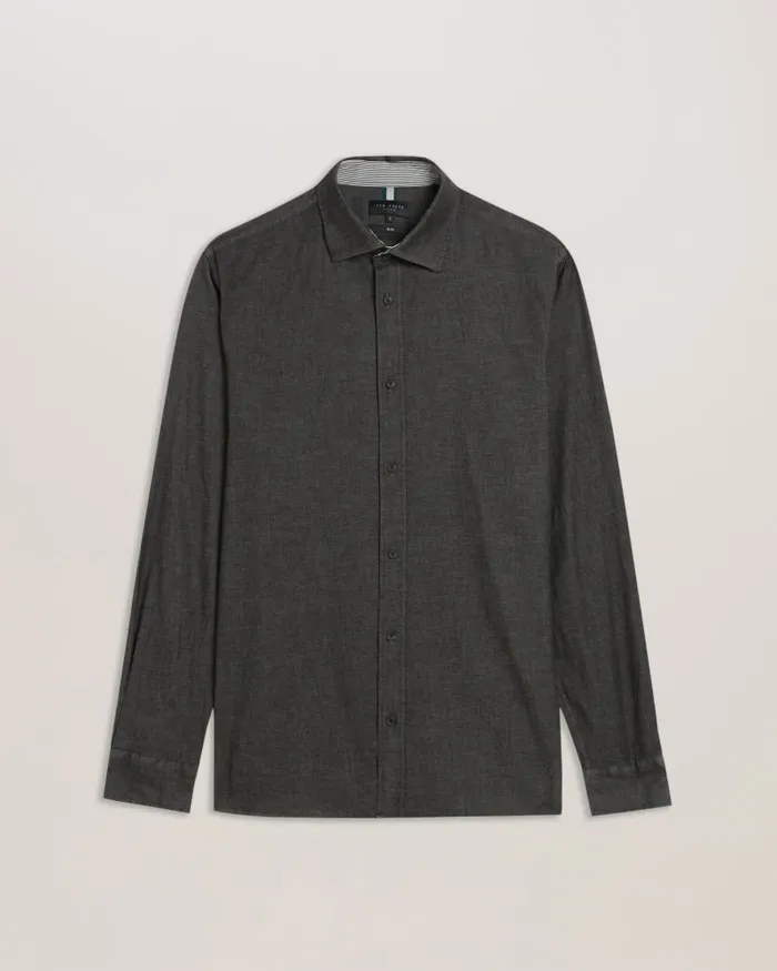Men LODERS 8211 Long Sleeve Denim Shirt Black Ted Baker Shirts