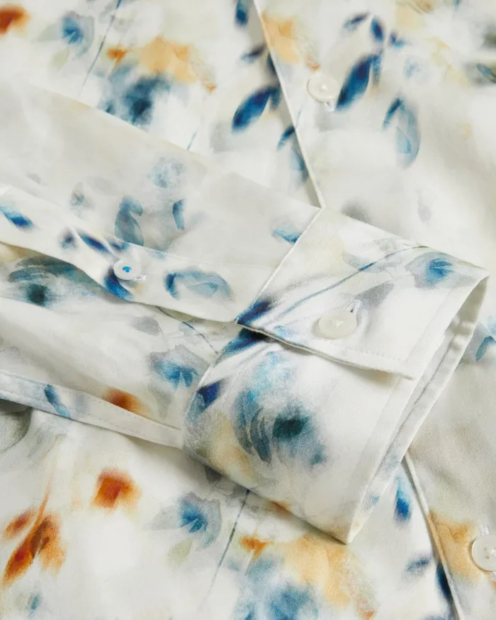 Men LOIRE 8211 Blurred Floral Print Cotton Shirt Stone Ted Baker Shirts Men LOIRE 8211 Blurred Floral Print Cotton Shirt Stone Ted Baker Shirts
