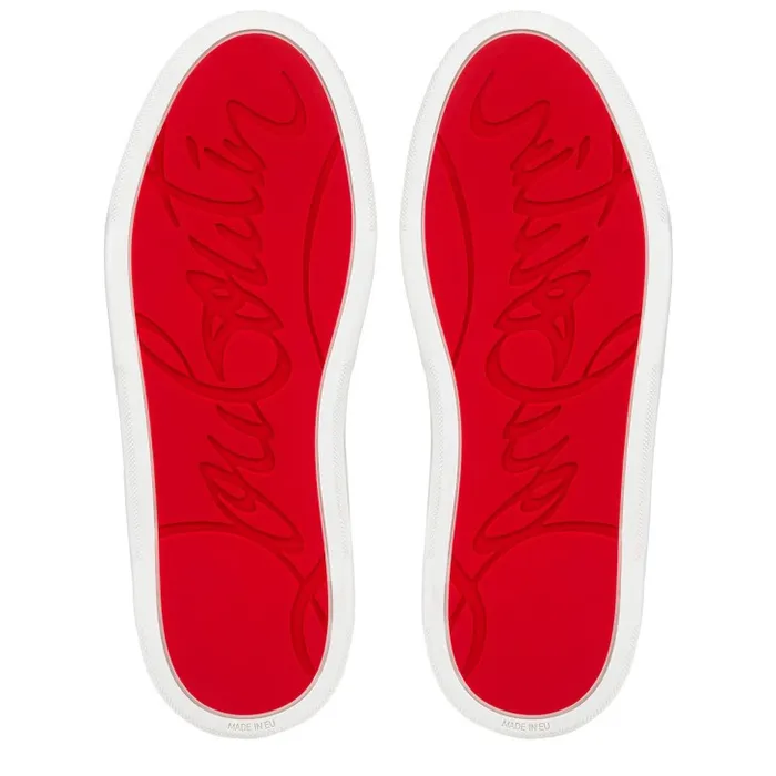 Men Loubikick Strass Hightop Sneakers 8211 Calf Leather 8211 White Christian Louboutin Sneakers