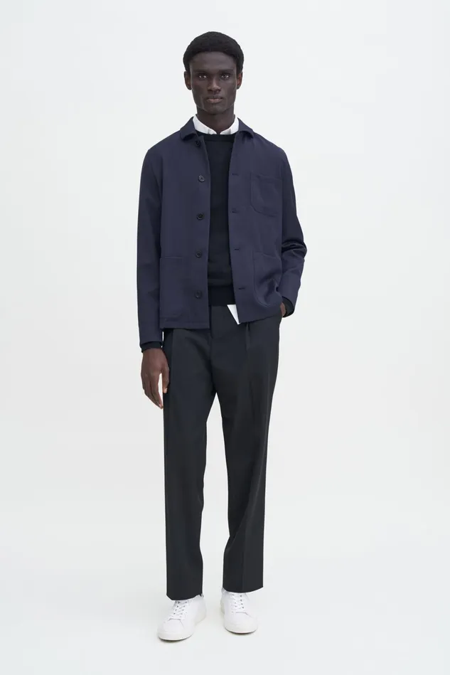 Men Louis Gabardine Jacket Navy Filippa K Overshirts
