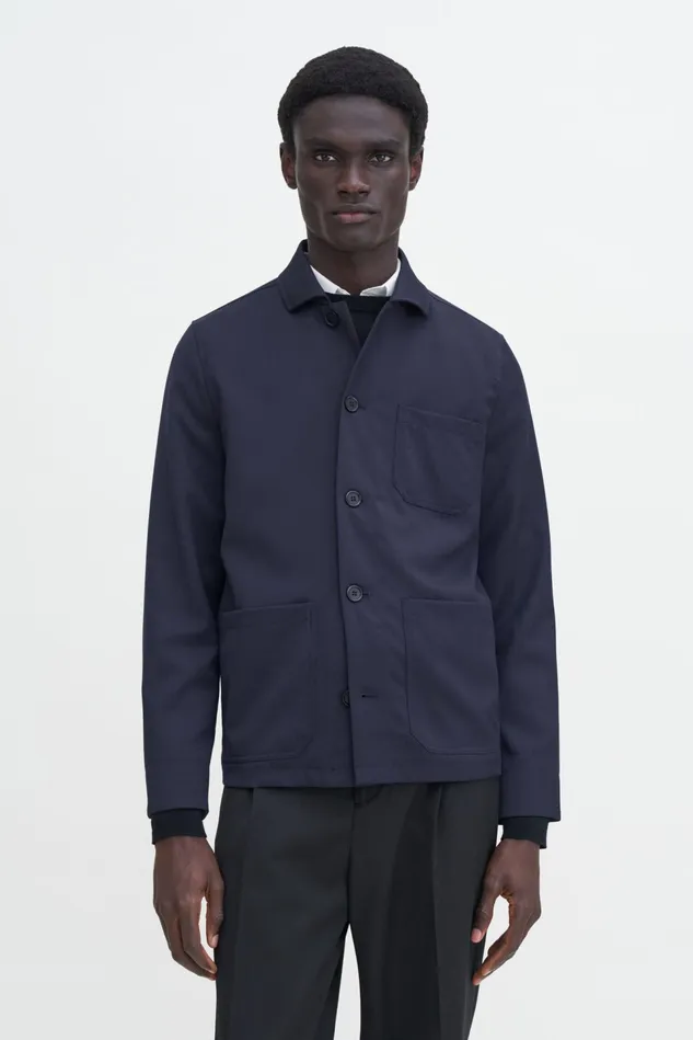 Men Louis Gabardine Jacket Navy Filippa K Overshirts