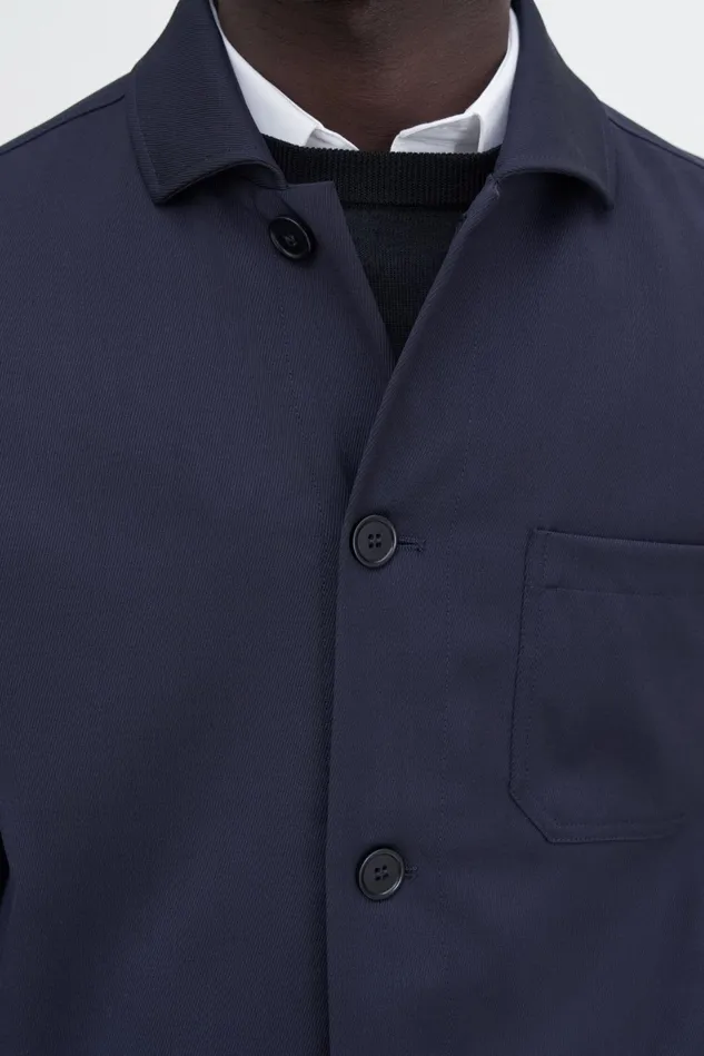 Men Louis Gabardine Jacket Navy Filippa K Overshirts