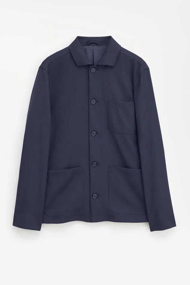 Men Louis Gabardine Jacket Navy Filippa K Overshirts