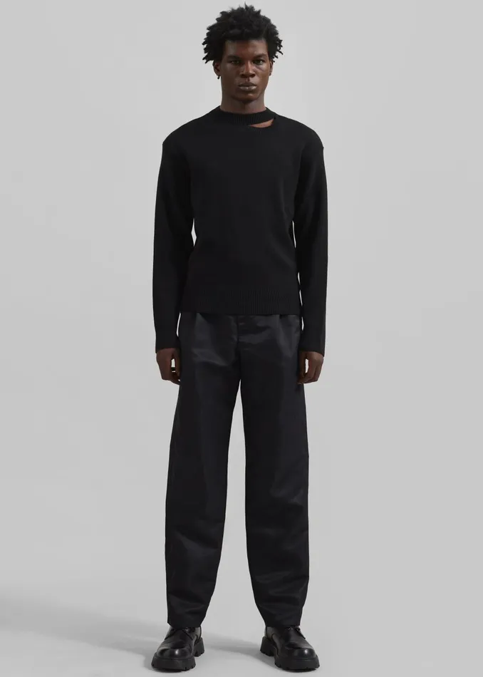 Men Louis Gabriel Nouchi StraightLeg Smoking Polyamide Trousers 8211 Black The Frankie Shop Bottoms