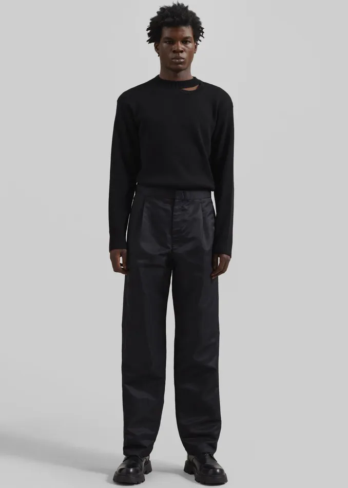 Men Louis Gabriel Nouchi StraightLeg Smoking Polyamide Trousers 8211 Black The Frankie Shop Bottoms
