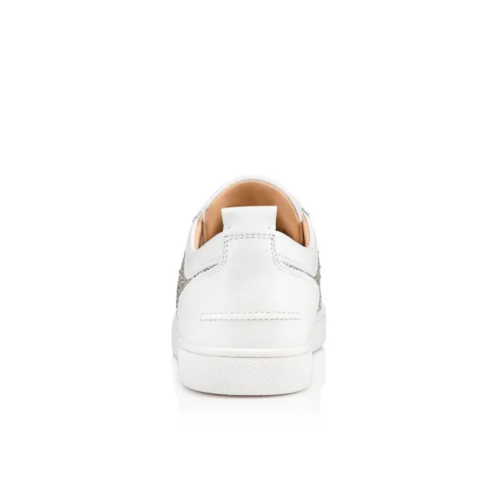 Men Louis Junior Strass Sneakers 8211 Suede And Strass 8211 White Christian Louboutin Sneakers