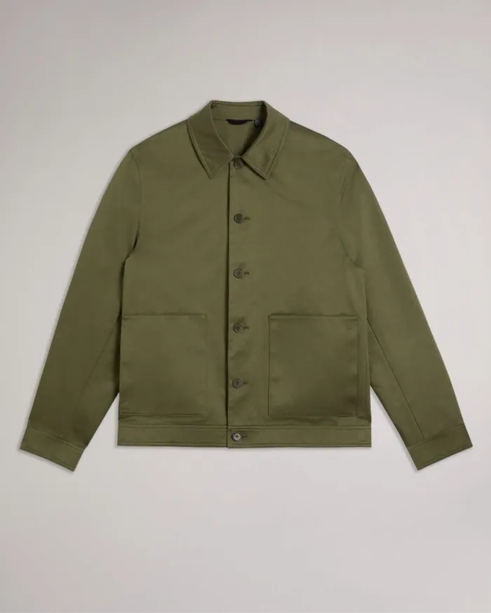 Men LUCIANJ 8211 Cotton Sateen Twill Jacket Dark Green Ted Baker Coats and Jackets