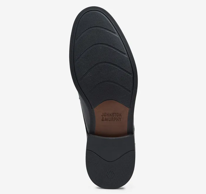 Men Mason Cap Toe Black Full Grain LaceUps Johnston and Murphy