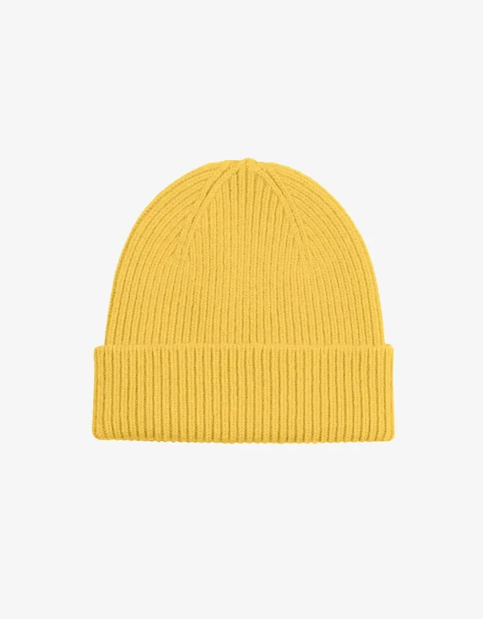 Men Merino Wool Beanie Lemon Yellow Colorful Standard Beanies