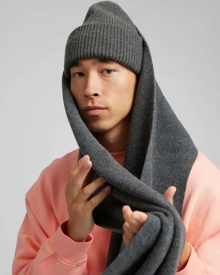 Men Merino Wool Scarf Ivory White Colorful Standard Scarves