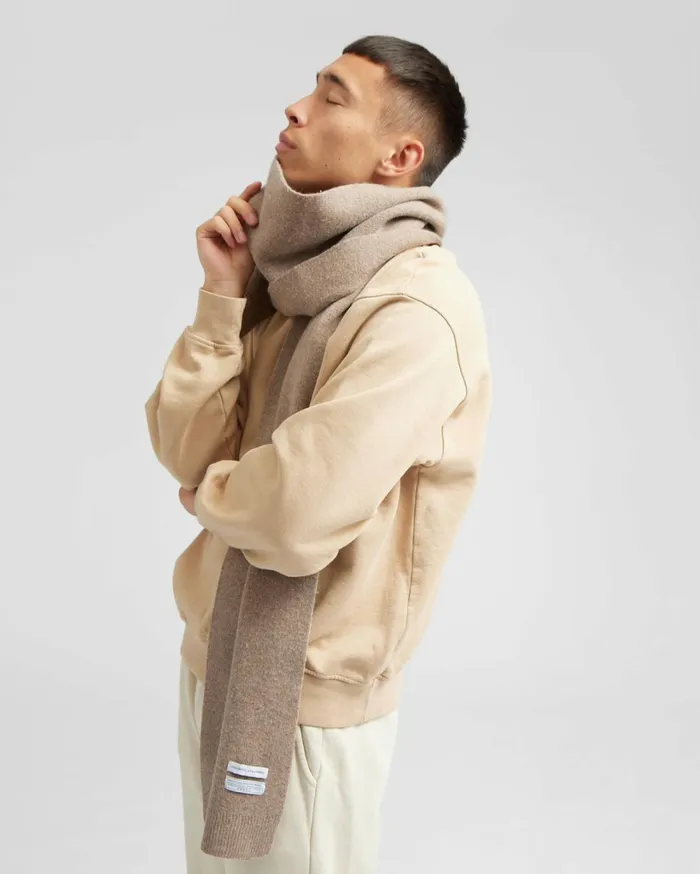Men Merino Wool Scarf Ivory White Colorful Standard Scarves