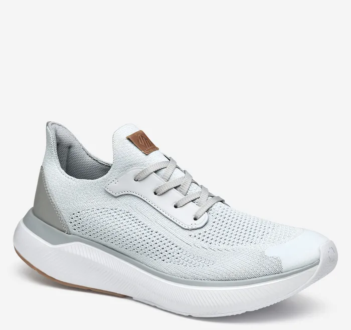 Men Miles Knit LaceUp Light Gray Knit Shoes Johnston and Murphy