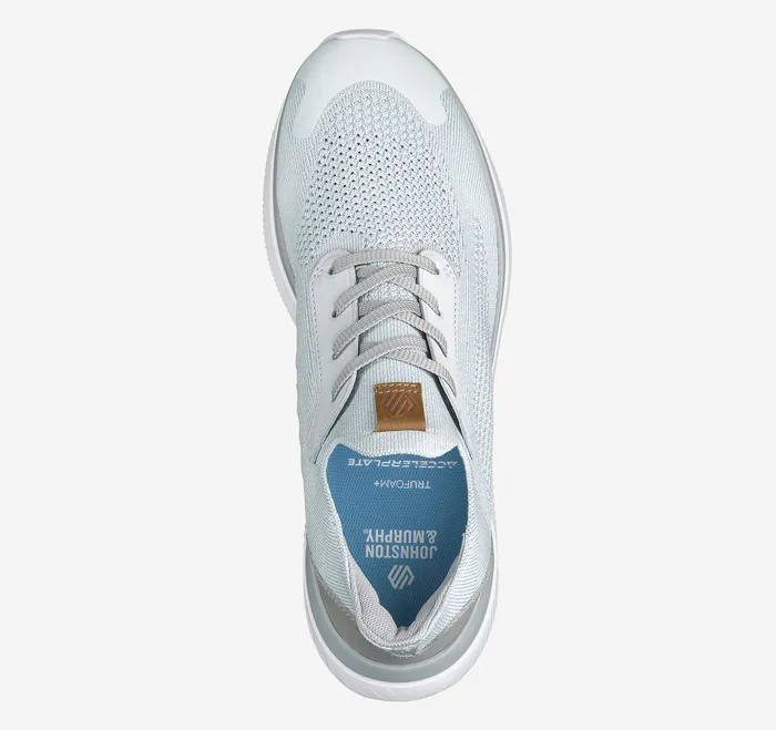 Men Miles Knit LaceUp Light Gray Knit Shoes Johnston and Murphy