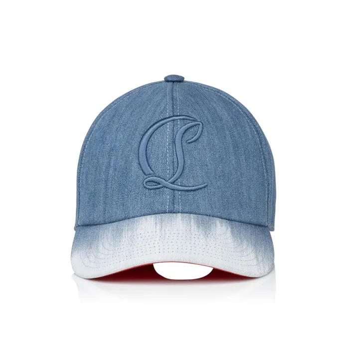 Men Mooncrest Baseball Cap 8211 Denim Brushed Effect 8211 Blue Christian Louboutin Hats