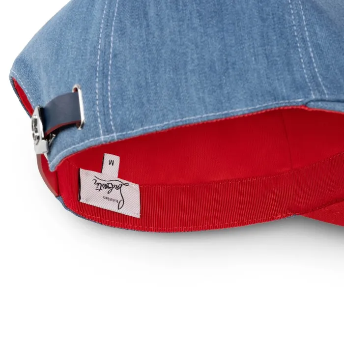 Men Mooncrest Baseball Cap 8211 Denim Brushed Effect 8211 Blue Christian Louboutin Hats