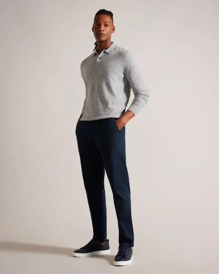 Men MORAR 8211 Long Sleeve Knitted Polo Shirt Greymarl Ted Baker Jumpers and Knitwear Men MORAR 8211 Long Sleeve Knitted Polo Shirt Greymarl Ted Baker Jumpers and Knitwear