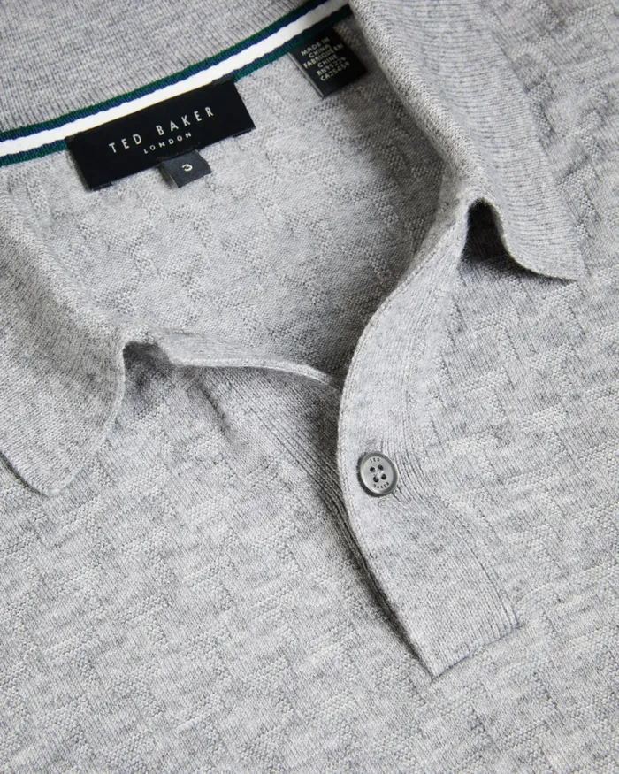 Men MORAR 8211 Long Sleeve Knitted Polo Shirt Greymarl Ted Baker Jumpers and Knitwear Men MORAR 8211 Long Sleeve Knitted Polo Shirt Greymarl Ted Baker Jumpers and Knitwear